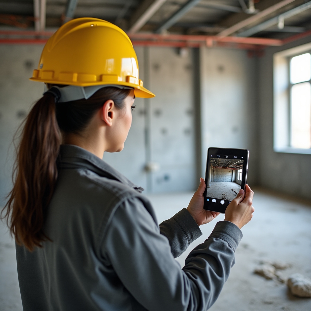 Fotodokumentation einer Baustelle mit dem Tablet für Palmeno